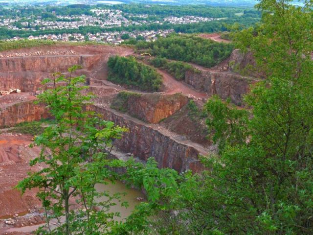 View down into the quarry